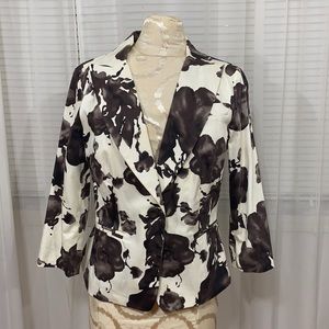 Sandro sportswear silk floral blazer, size s